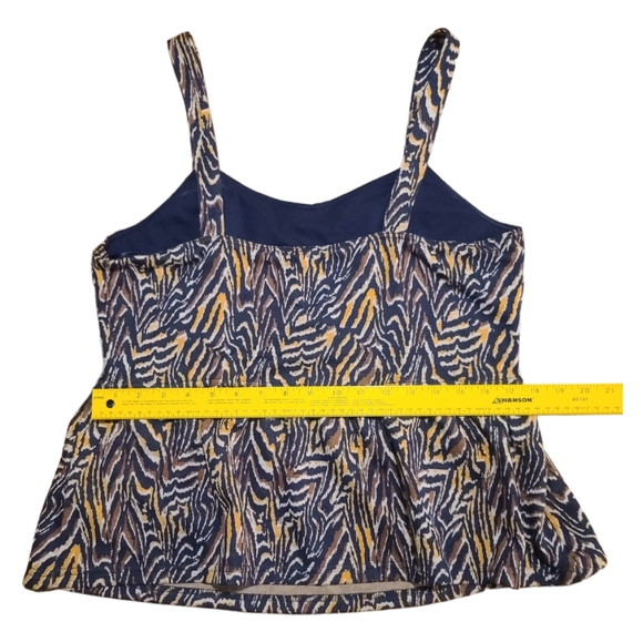 ANTHROPOLOGIE Brown Jamie Zebra Peplum Tank Top Women Size Large - Picture 4 of 7